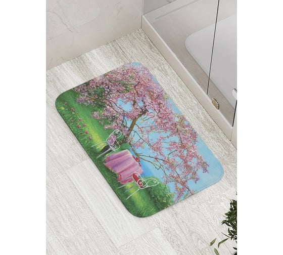 Коврик противоскользящий JoyArty "Ужин в саду" для ванной, сауны, бассейна, bath_9264