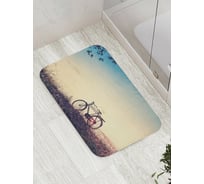 Коврик противоскользящий JoyArty "Рассветный велосипед" для ванной, сауны, бассейна, bath_8983