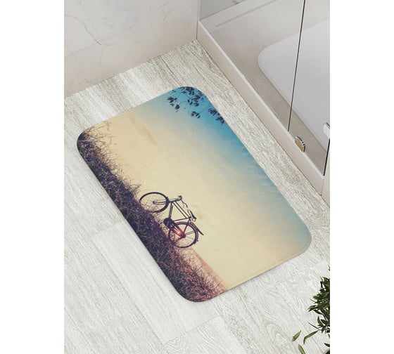 Коврик противоскользящий JoyArty "Рассветный велосипед" для ванной, сауны, бассейна, bath_8983