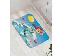Коврик противоскользящий JoyArty "Летящая русалка" для ванной, сауны, бассейна, bath_13875