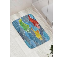 Коврик противоскользящий JoyArty "Красочные рыбы на волнах" для ванной, сауны, бассейна, bath_20559