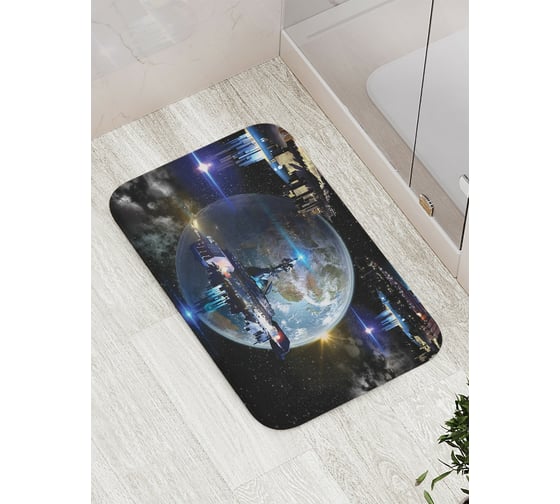 Коврик противоскользящий JoyArty "Космические станции" для ванной, сауны, бассейна, bath_19451 1