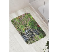 Коврик противоскользящий JoyArty "Водопад в саду" для ванной, сауны, бассейна, bath_17897