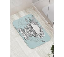Коврик противоскользящий JoyArty "Цветущий череп" для ванной, сауны, бассейна, bath_17697