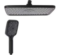 Набор леек для душа СоюзКран тропическая, 295x195 мм, ручная 1 режим, 95x120 мм, черный 582-100
