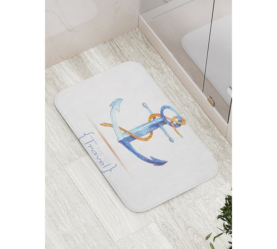 Коврик противоскользящий JoyArty "Якорь для путешествия" для ванной, сауны, бассейна, bath_15953