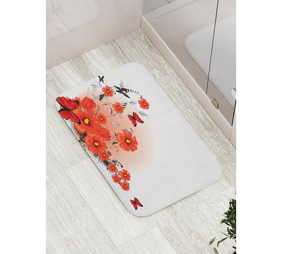Коврик противоскользящий JoyArty "Аленькие цветочки" для ванной, сауны, бассейна, bath_16553