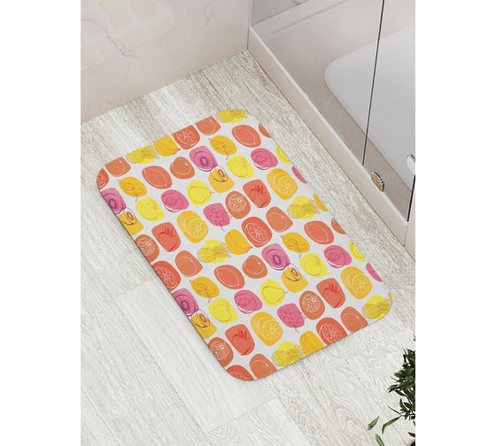 Коврик противоскользящий JoyArty "Фруктовый коктейль" для ванной, сауны, бассейна, bath_47777