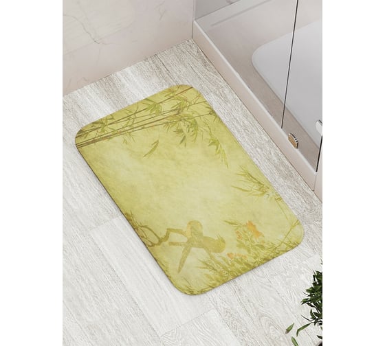Коврик противоскользящий JoyArty "Птицы в тумане" для ванной, сауны, бассейна, bath_15779