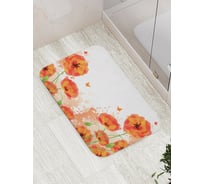 Коврик противоскользящий JoyArty "Нарисованные маки" для ванной, сауны, бассейна, bath_16560