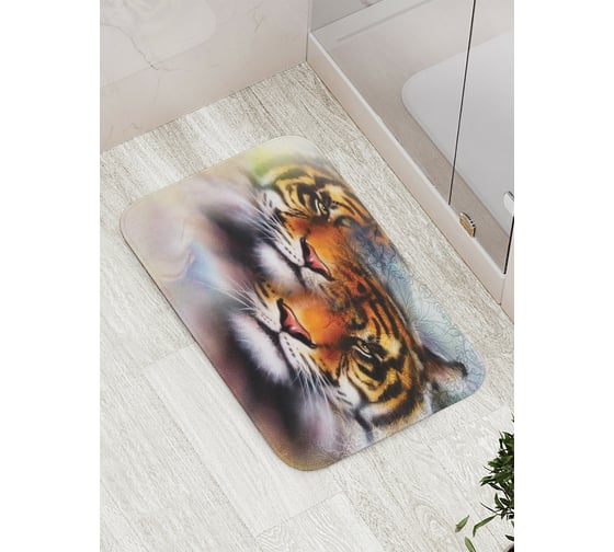 Коврик противоскользящий JoyArty "Иллюзорные тигры" для ванной, сауны, бассейна, bath_16492 1