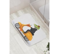 Коврик противоскользящий JoyArty "Лягушка в смокинге на скутере" для ванной, сауны, бассейна, bath_15268