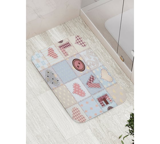 Коврик противоскользящий JoyArty "Пришитая любовь" для ванной, сауны, бассейна, bath_18857 1
