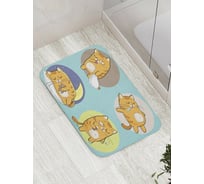 Коврик противоскользящий JoyArty "Сонный котик" для ванной, сауны, бассейна, bath_9649