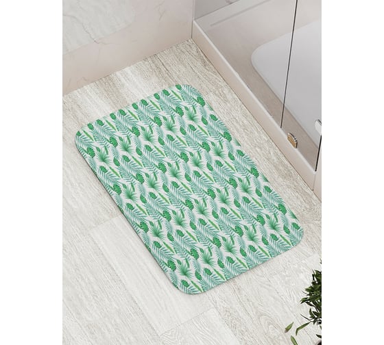 Коврик противоскользящий JoyArty "Экзотические листья растений" для ванной, сауны, бассейна, bath_122813 1