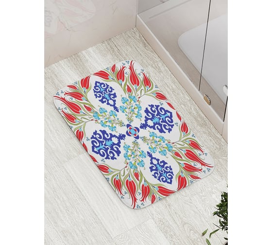 Коврик противоскользящий JoyArty "Рисование цветов" для ванной, сауны, бассейна, bath_17750 1