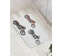 Коврик противоскользящий JoyArty "Три мотоцикла" для ванной, сауны, бассейна, bath_17781