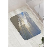 Коврик противоскользящий JoyArty "Корабль на берегу" для ванной, сауны, бассейна, bath_16730