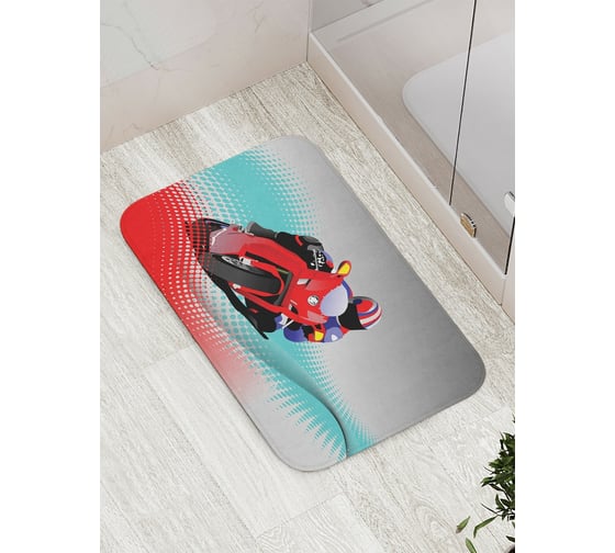 Коврик противоскользящий JoyArty "Скоростной гонщик" для ванной, сауны, бассейна, bath_18236