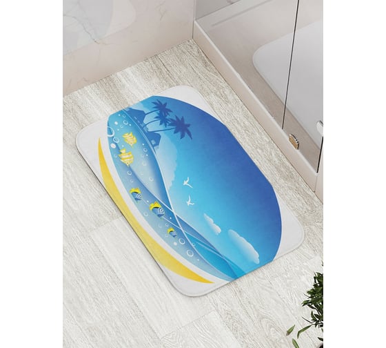 Коврик противоскользящий JoyArty "Морской круг" для ванной, сауны, бассейна, bath_18154