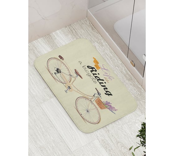 Коврик противоскользящий JoyArty "Жизнь, как езда на велосипеде" для ванной, сауны, бассейна, bath_18254