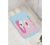 Коврик противоскользящий JoyArty "Влюбленный пес" для ванной, сауны, бассейна, bath_14788