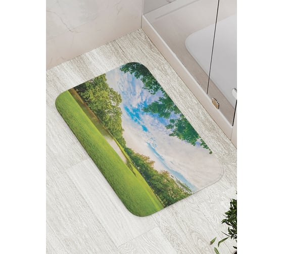 Коврик противоскользящий JoyArty "Растительные берега в лесу" для ванной, сауны, бассейна, bath_15176