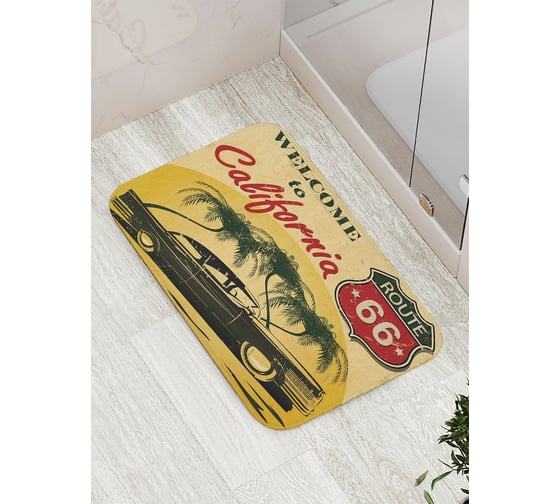 Коврик противоскользящий JoyArty "Приглашение в Калифорию" для ванной, сауны, бассейна, bath_15614 1