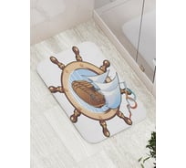 Коврик противоскользящий JoyArty "Корабль в штурвале" для ванной, сауны, бассейна, bath_15693