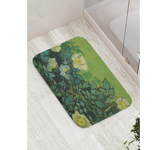 Коврик противоскользящий JoyArty "Дикие розы" для ванной, сауны, бассейна, bath_6884