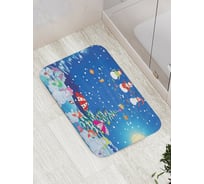 Коврик противоскользящий JoyArty "Праздник снеговиков" для ванной, сауны, бассейна, bath_7042