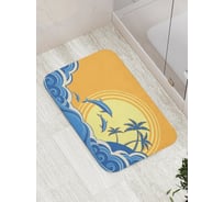 Коврик противоскользящий JoyArty "Остров дельфинов" для ванной, сауны, бассейна, bath_7244