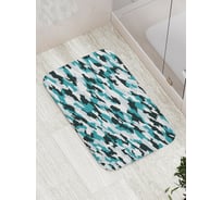Коврик противоскользящий JoyArty "Голубой камуфляж" для ванной, сауны, бассейна, bath_34617