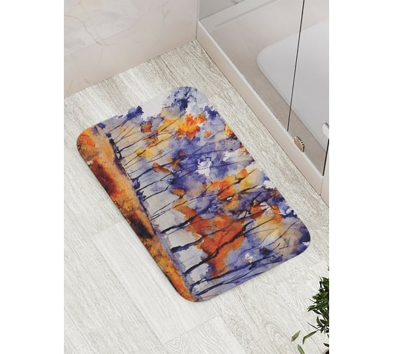 Коврик противоскользящий JoyArty "Размытый лес" для ванной, сауны, бассейна, bath_3521 1