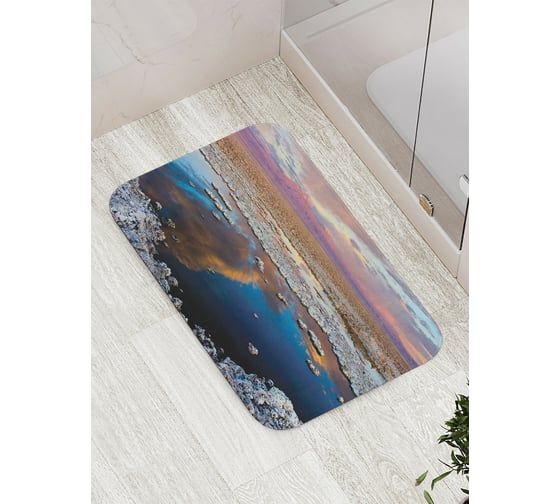 Коврик противоскользящий JoyArty "Полевое озеро" для ванной, сауны, бассейна, bath_4147