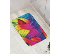 Коврик противоскользящий JoyArty "Плетение из волн" для ванной, сауны, бассейна, bath_12473