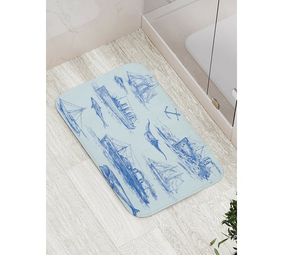 Коврик противоскользящий JoyArty "Морские исследователи" для ванной, сауны, бассейна, bath_12547