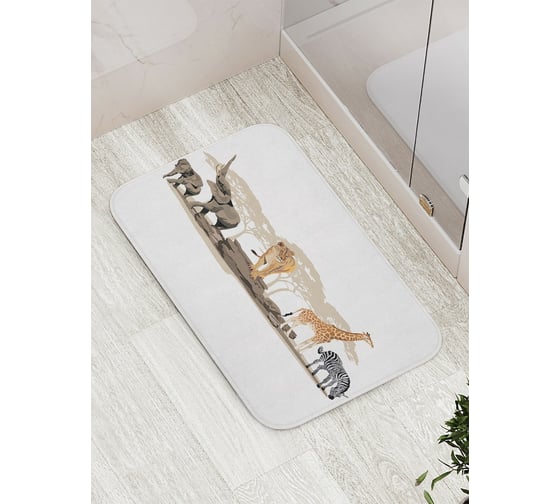 Коврик противоскользящий JoyArty "Дикие африканские звери" для ванной, сауны, бассейна, bath_15370 1
