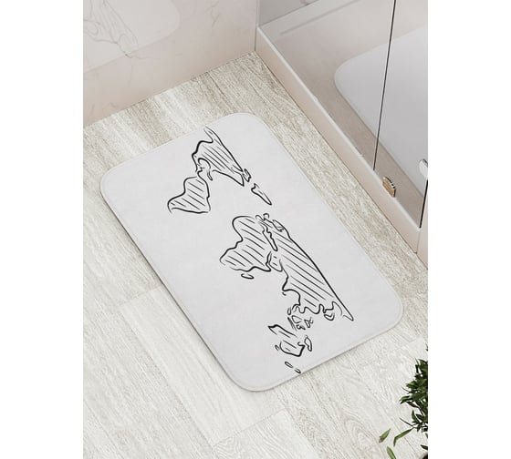 Коврик противоскользящий JoyArty "Полосатая карта" для ванной, сауны, бассейна, bath_13751 1