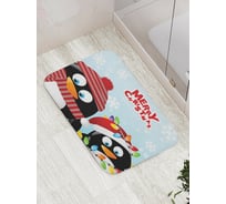 Коврик противоскользящий JoyArty "Праздничные пингвины" для ванной, сауны, бассейна, bath_20046