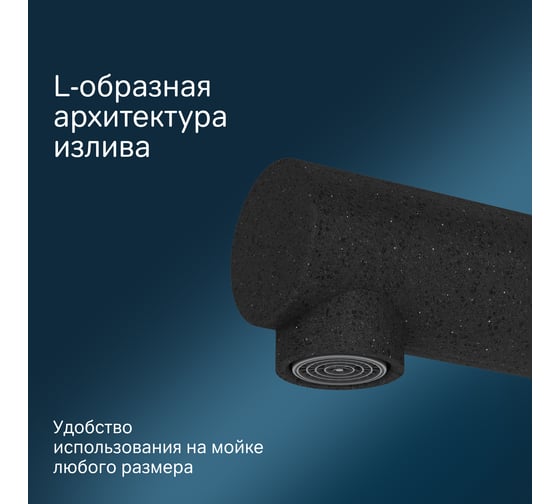 Смеситель для кухни AM.PM Like L-образный излив, черный F8005022