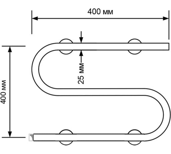 Полотенцесушитель MIXLINE SIMPLE S 40x50 кнопочный выкл, 130 Вт 556795