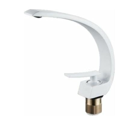 Смеситель для раковины OUTE однорычажное управление из латуни, белый T703K