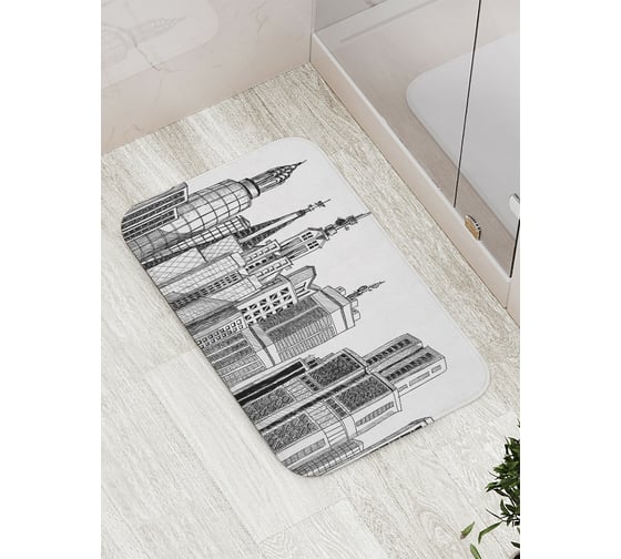 Коврик противоскользящий JoyArty "Высотные дома" для ванной, сауны, бассейна, bath_18086