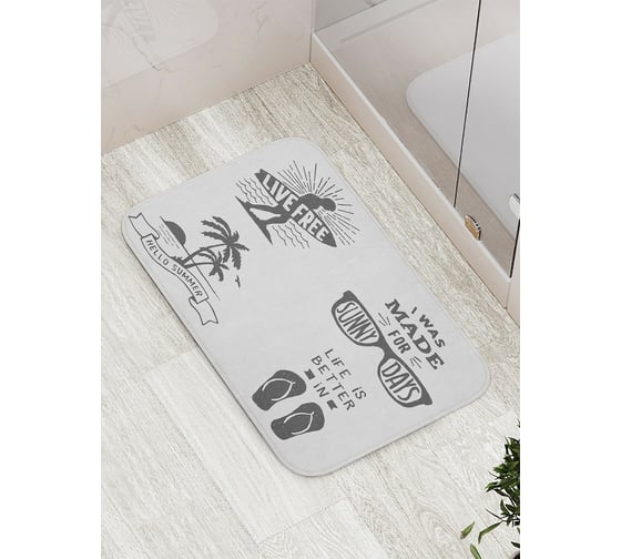 Коврик противоскользящий JoyArty "Живи свободно" для ванной, сауны, бассейна, bath_15997 1