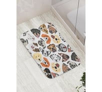 Коврик противоскользящий JoyArty "Мордочки собак" для ванной, сауны, бассейна, bath_72551