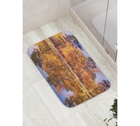Коврик противоскользящий JoyArty "Осенний лес с воды" для ванной, сауны, бассейна, bath_15178