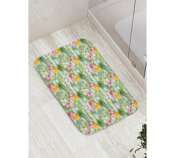 Коврик противоскользящий JoyArty "Ананасовый пейзаж" для ванной, сауны, бассейна, bath_47784