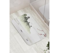 Коврик противоскользящий JoyArty "Японская культура в горах" для ванной, сауны, бассейна, bath_14930