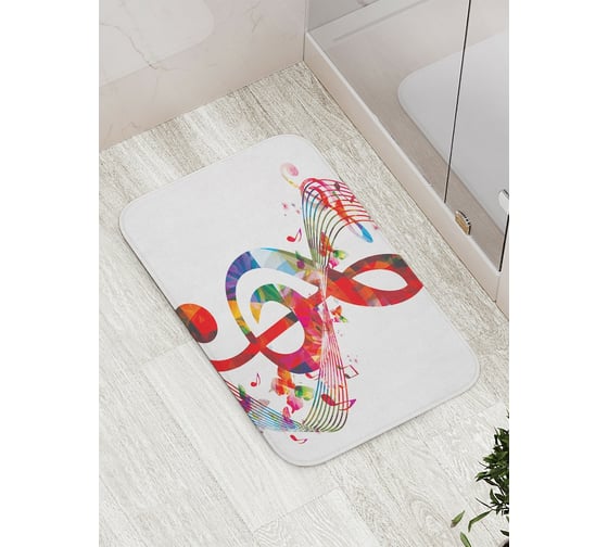 Коврик противоскользящий JoyArty "Музыкальный вираж" для ванной, сауны, бассейна, bath_12703